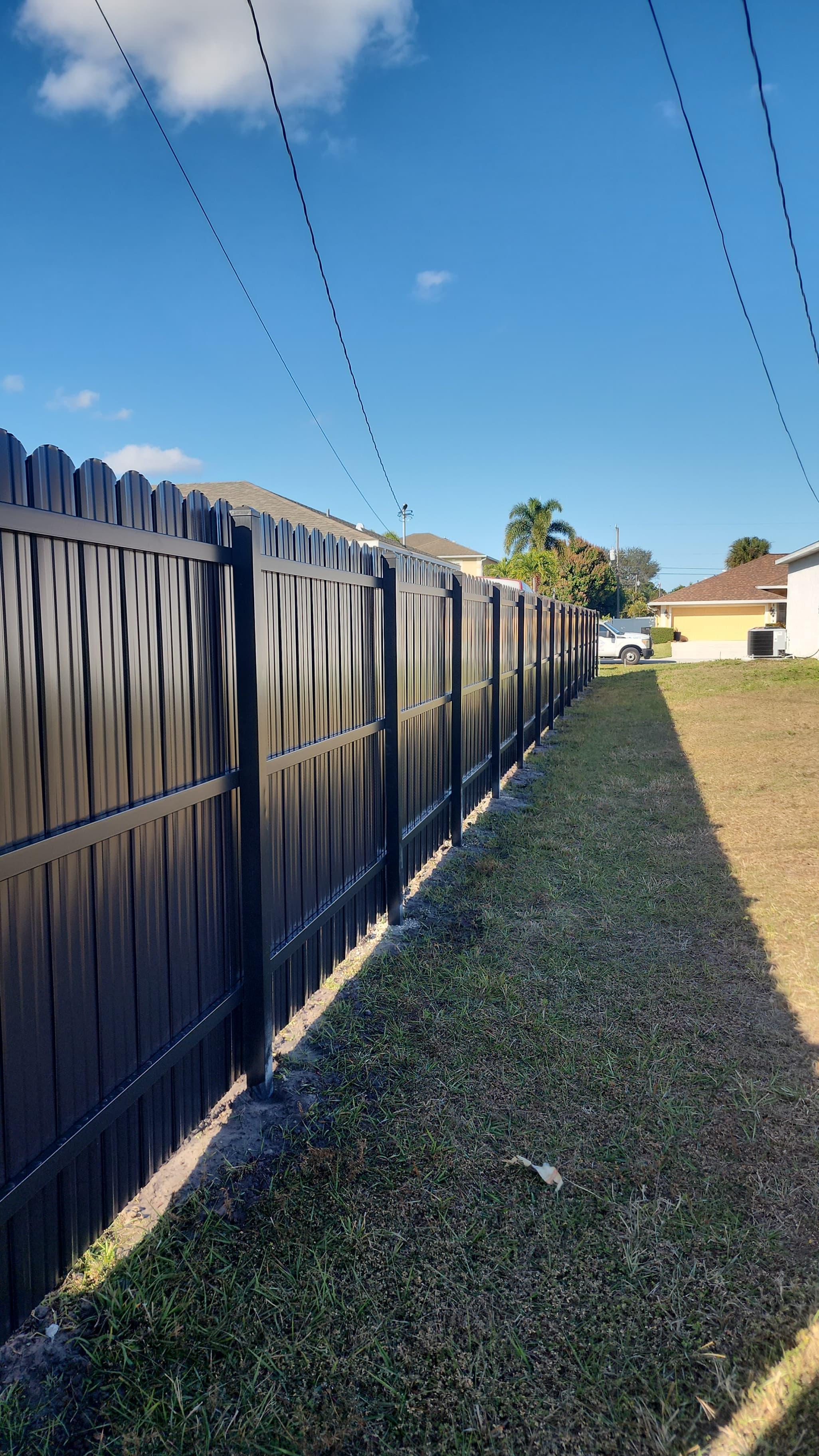 Completed fence perspective view